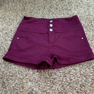 Maroon  jean shorts